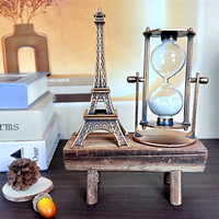 Pendule en bois rétro moderne sablier créatif rétro tour ornements pour la maison étude mariage anniversaire remise des diplômes durable élégant