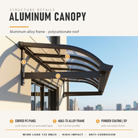 Auvent en aluminium résistant au vent, léger et nécessitant peu d'entretien, pour la vente en gros et les projets.