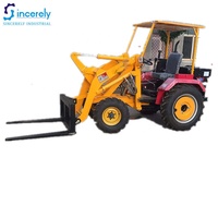 Multifunktionaler Traktor Landwirtschaftlicher Kleintraktor Kompakter Mini 4x4 Traktor mit Elektrostarter und Frontlader
