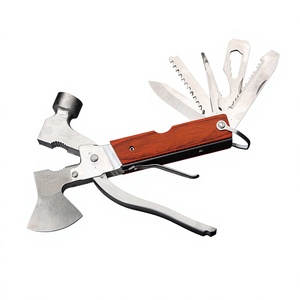 Marteau multifonction pliable 19-en-1 en acier inoxydable 420 avec pince et brise-vitre pour le camping et les urgences automobiles - Product Image 1