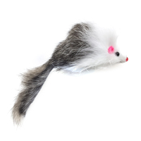 Souris interactive d'entraînement en fausse fourrure, jouet amusant pour chat, souris miniature en fourrure de lapin, jouet en peluche