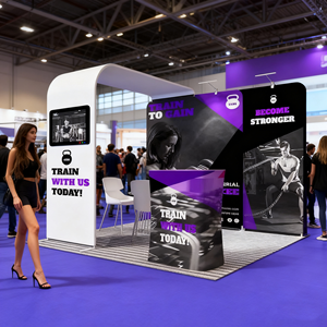 定制便携式3x3m铝制展架快速组装可折叠广告展示架，用于室内贸易展览 - Product Image 2