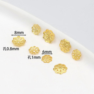 Flower Shape Hollow Bead Caps For <b>Bracelet</b> Making <b>Copper</b> Plated Gold And Silver 8 Petal DIY Jewelry Findings - Product Image 3