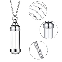 Urna Crematoria Cilíndrica Transparente de Acero Inoxidable Yun, Colgante, Frasco de Perfume, Recipiente para Cenizas