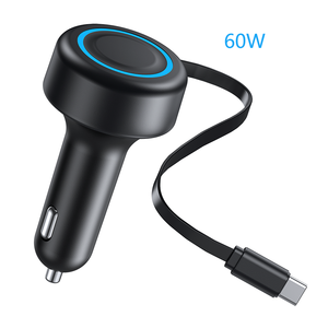 Adaptador de Carga Rápida al por Mayor 4 en 1, Cargador de Coche Rápido de 65w para iPhone y Android con Cable Retráctil - Product Image 6