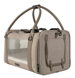 Yan cebi ile 2023 en iyi havayolu onaylı yumuşak-evcil hayvan taşıma çantası evcil hayvan seyahat çantası-lüks kediler Modern katı yastıklı fermuarlı çanta - Product Image 1