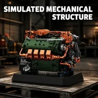 Kits de briques de la série 12GO Tank Engine, modèle de simulation, cadeaux de vacances, ensembles de blocs de construction créatifs MOC pour adultes