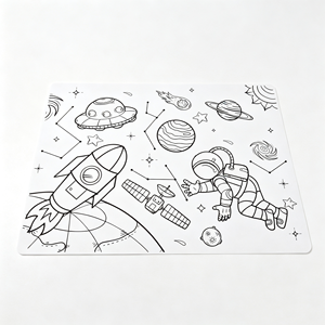 Tapis de coloriage en silicone personnalisé pour tout-petits - Réutilisable, lavable et nettoyable, non toxique, bloc de dessin éducatif - Product Image 2
