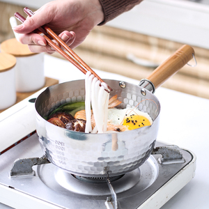 Olla Yukihira Japonesa de Acero Inoxidable de 18cm, 20cm y 22cm, Compatible con Inducción, para Sopa, Fideos, Ramen, Leche y Papillas - Product Image 1