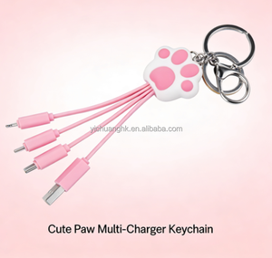 Cable USB de Carga Rápida con Diseño de Cabeza de Dibujos Animados, Material de Cobre Puro, Multifunción 4 en 1 para Teléfono, Venta al Por Mayor - Product Image 1