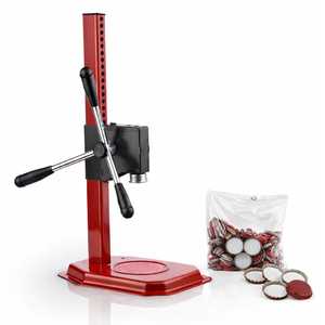 Tappatrice a colonna a 3 leve per tappi a corona da 26 mm con 100 tappi inclusi, tipo a rack, accessorio per bottiglie e bevande - Product Image 1