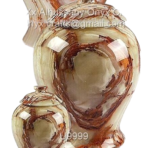 Urne de style américain en onyx vert multi-tons, 8x8x11 pouces, prix bas - Product Image 1