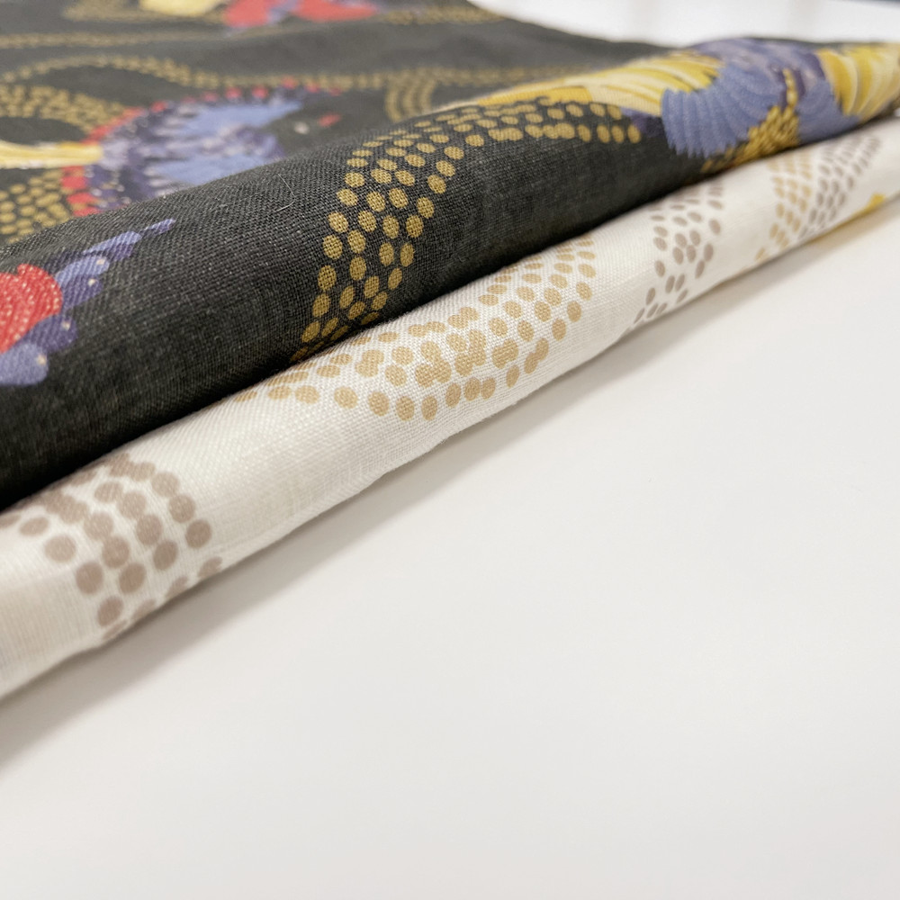 Высокое качество OEKO-100 Сертификация органические льняная набивная льняная ткань использовать для летних платьев