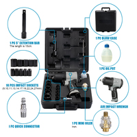 RONGPENG RP7808 Vente chaude 17 pièces 1/2 pouce Kits d'outils pneumatiques à percussion pneumatique et accessoires avec coffret de rangement