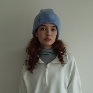 Minimalist Solid Color 100% Wool Knit <strong>Beanie</strong> Soft <strong>Cashmere</strong> Feel Loose Slouchy Lightweight Daily <strong>Women</strong> Winter Hat - Product Image 2