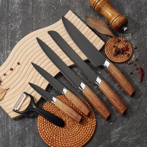 Kitchen <b>Knife</b> <b>Set</b> Stainless Steel Chef <b>Knife</b> Non Stick Coating <b>Sharp</b> <b>Knives</b> <b>Set</b> with Wood Grain Plastic Handle - Product Image 1