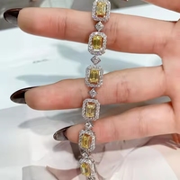 Elegante Brazalete Vintage para Mujer, Chapado en Oro Rosa de 18K, con Diamantes Cultivados en Laboratorio, Corte Esmeralda, Dije de Esmeralda, Joyería de Regalo para Novia, IGI