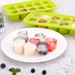 Bandeja de cubitos de hielo de silicona de 12 cavidades de grado alimenticio ecológico para el hogar, Mini cubitos de hielo, molde en forma de corazón, máquina para hacer hielo - Product Image 2