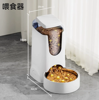 Distributeur automatique de nourriture et d'eau pour animaux de compagnie en plastique, à gravité, pour chat et chien, base antidérapante, 4L de nourriture, 1000ml d'eau