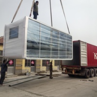 Lujo 20 pies Apple Pod Container Room Modern Modular Prefab Shipping House Smart Two-Storey Capsule Cabin para Office Made Steel