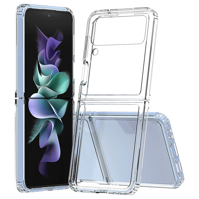 Clear Cases Z Flip 4 5 6 Phone Cover TPU+Acrylic Phone Cases for Samsung Galaxy Z Flip 4 5 6 7 Anti Yellow Phone case