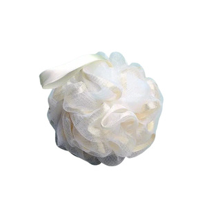 Bath Sponge Large Beige Mesh With Ribbon For Bathing And Lathering - Product Image 4
