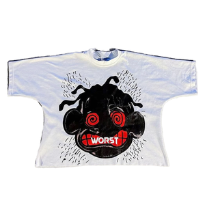 Camiseta Insomnia amarilla de manga corta para hombre y mujer, corte holgado, material de algodón, cuello redondo, letras y logo en la parte delantera. - Product Image 1