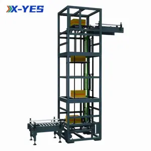 X-YES製品倉庫の連続パレット垂直リフティングコンベアマシン