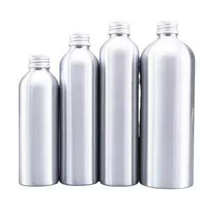 30ml 50ml 60ml 100ml 250ml 500ml Empty Metal Screw Bottle Silver Aluminum Bottle With Silver Cap