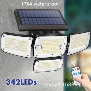 Solar Wall <b>Light</b> 342LEDs IPX4 Waterproof Outdoor <b>Garden</b> <b>Light</b> with Remote Control - Product Image 1