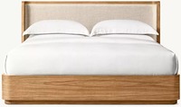 Handgefertigtes Hochwertiges Massivholz-Schlafzimmermöbel Modernes Design Queensize-Bett