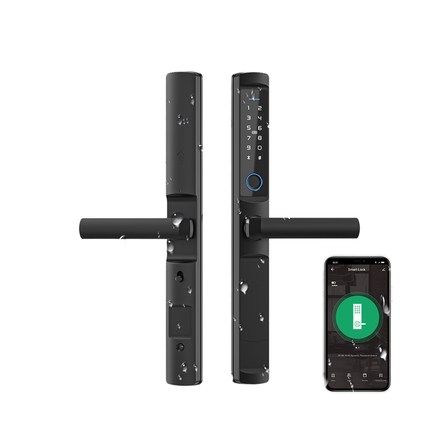 Wholesale Smart Sliding Door Lock Factory Price Tuya Smart Door Lock IP65 Waterproof Aluminum Fingerprint for Outdoor Wood