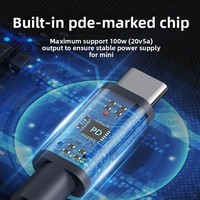 Cable de Alimentación Todo en Uno Starry Sky de 100W, Cable de Carga para Auto Tipo-C de Aleación de Aluminio con Pantalla Digital USB y Conector para Encendedor de Cigarrillos