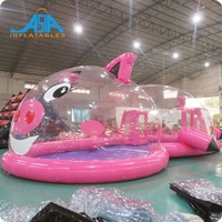 Château gonflable commercial sur le thème des cochons, palais de cristal, aire de jeux avec fosse à balles pour les événements commerciaux