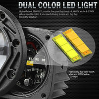 Projecteur de toit tout-terrain 3 pouces 30W 8D Jaune Blanc Dual Color Pods Mini Led Laser Lights Car Truck SUV Motorcycle Work Lamp