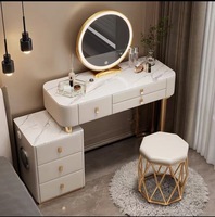 Miroir de coiffeuse intelligent multifonctionnel moderne avec éclairage pour chambre à coucher