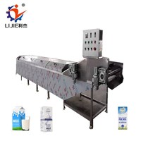 Machine de pasteurisation LIJIE à tunnel de pulvérisation pour viande de poisson, lait, boissons en bouteille, confiture, jus, sauces, avec pompe, 3kW 380V 1