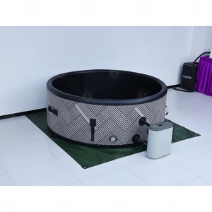 Bain à remous gonflable avec <span class=keywords><strong>pompe</strong></span> à air électrique, baignoire gonflable portable pour adultes, bacs à spa pliables pour l'intérieur et l'extérieur avec couvercle - Product Image 2