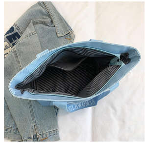 Sac à provisions personnalisé avec sac en toile de coton imprimé logo lettre et poignée - Product Image 6