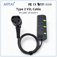 AOTAI Typ 2 V2L-Kabel mit UK 3-Wege-Steckdose EV Vehicle-to-Load Entladekabel für BYD Omoda Jaecoo GWM TANK