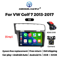 MEKEDE Lecteur multimédia de voiture 2 + 32GB Android Auto Autoradio FM 4 cœurs Navigation GPS pour VW Golf 7