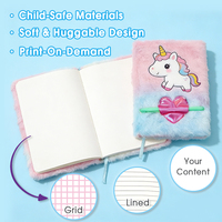 Cuaderno de Peluche con Diseño de Unicornio, Personalizado, A6/A7, Kawaii, Bordado, Venta al Por Mayor para Material Escolar y Regalos Estudiantiles