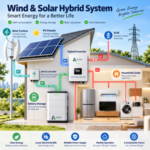 Generador Eólico de 10KW a Precio de Fábrica, Paneles Solares de 5KW, Sistema Híbrido de Energía de 10KW 12V/24V/48V con Certificación CE, Sistema de Energía Gratuita - Product Image 6