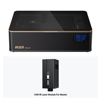 Machine de gravure et de découpe au laser CO2 IKIER Master Dual-Laser 50W 1.6W, mise au point automatique infrarouge rapide, portable, tous matériaux, IA automatique, DXF