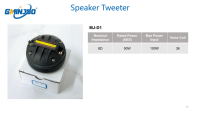 Tweeter à ruban en aluminium de 12 pouces, 50 W RMS, 8 ohms, 100 W max, haut-parleur haute fréquence pour studio à domicile