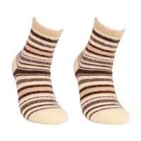 Wadenlange Retro Farbblock-Streifen Samt Crew-Länge Nerz-Logo Socken Atmungsaktiv Gestrickt Täglicher Gebrauch für den Winter