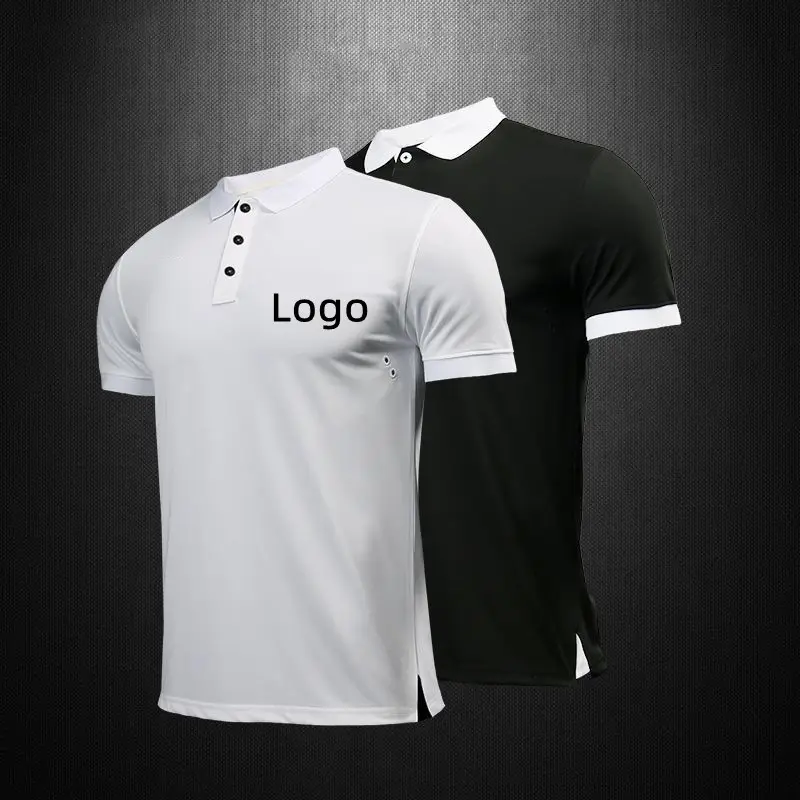 Wholesale High quality men Men Polo Shirts Custom Logo Color Black White Men Polo T Shirt Plain Blank Shirts