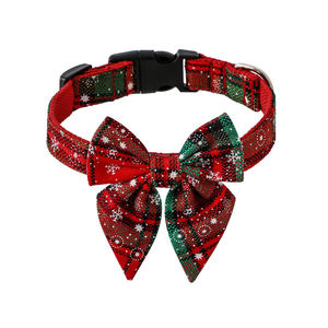 Collar de Perro con Lazo Grande de Lujo Navideño de Diseño Nuevo 2025, Impresión Personalizada, Nailon Pastel, Accesorios para Mascotas al por Mayor para Perros y Gatos - Product Image 3