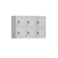 Casier de rangement étanche pour téléphones avec serrure à clé en acier, 6 portes, avec station de charge pour salles de classe, écoles, universités, salles d'attente, OEM