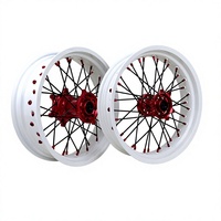 Roues Supermoto 17 pouces pour CRF250R 450R CR125 250, jantes en aluminium blanc 7116-T6, moyeux CNC, jeu de roues de course Motard durable